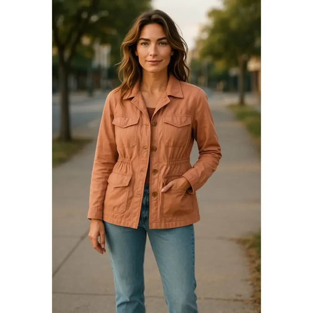 ABERCROMBIE & FITCH PINK BUTTON UP JACKET SIZE SMALL - Picture 8 of 8